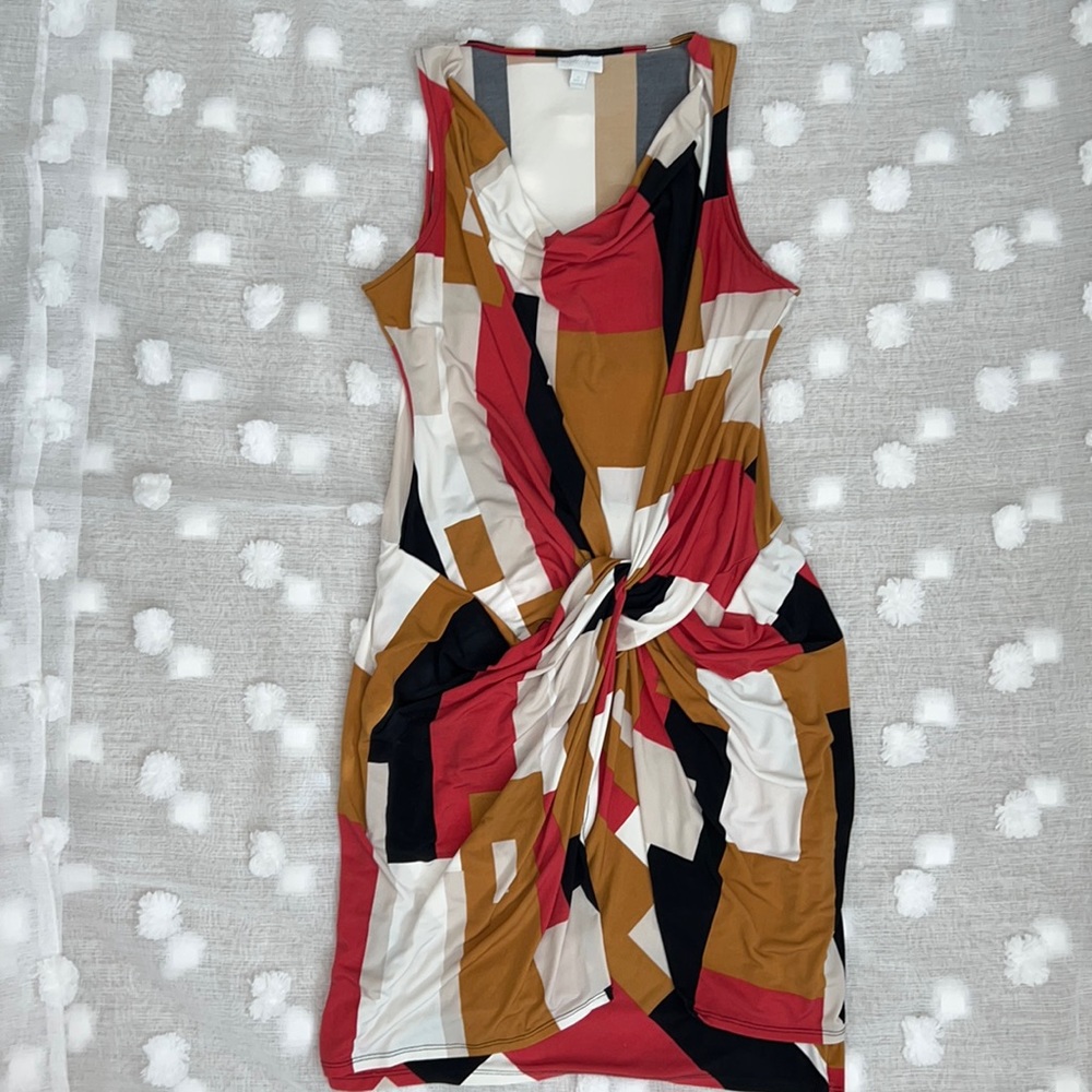 Multicolor abstract pattern New York & Company Sleeveless Dress